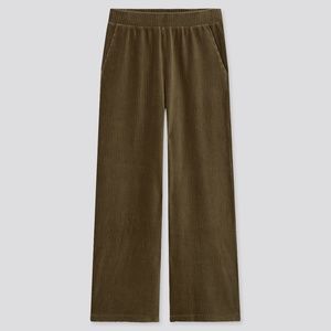 NWT Uniqlo corduroy wide straight pants, 34" waist, dark green